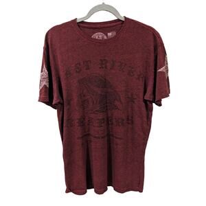 Affliction East River Reapers Red Hell On Wheels Red Tshirt Large
